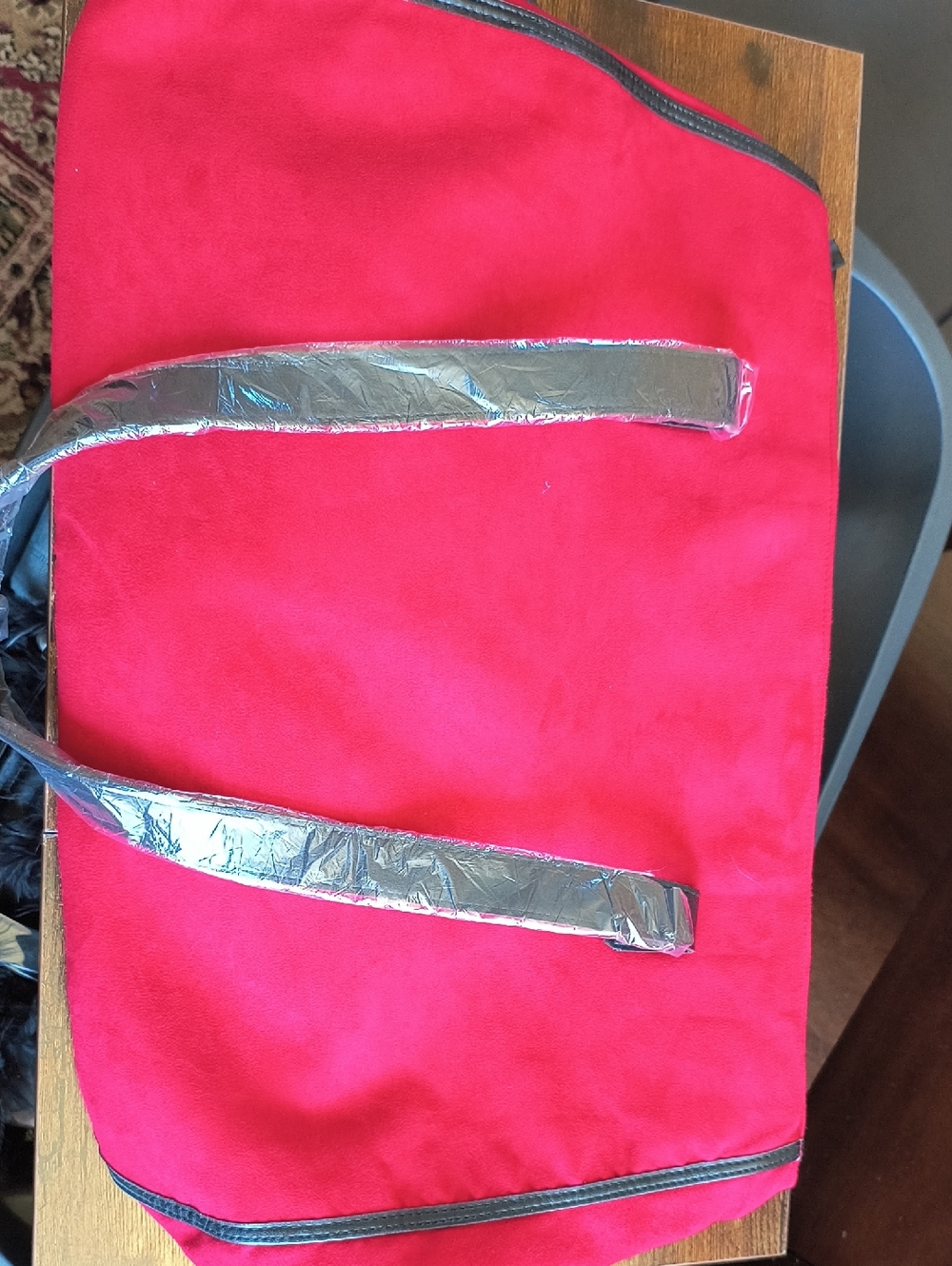 Bright Pink Tote Bag with Silver Handles
